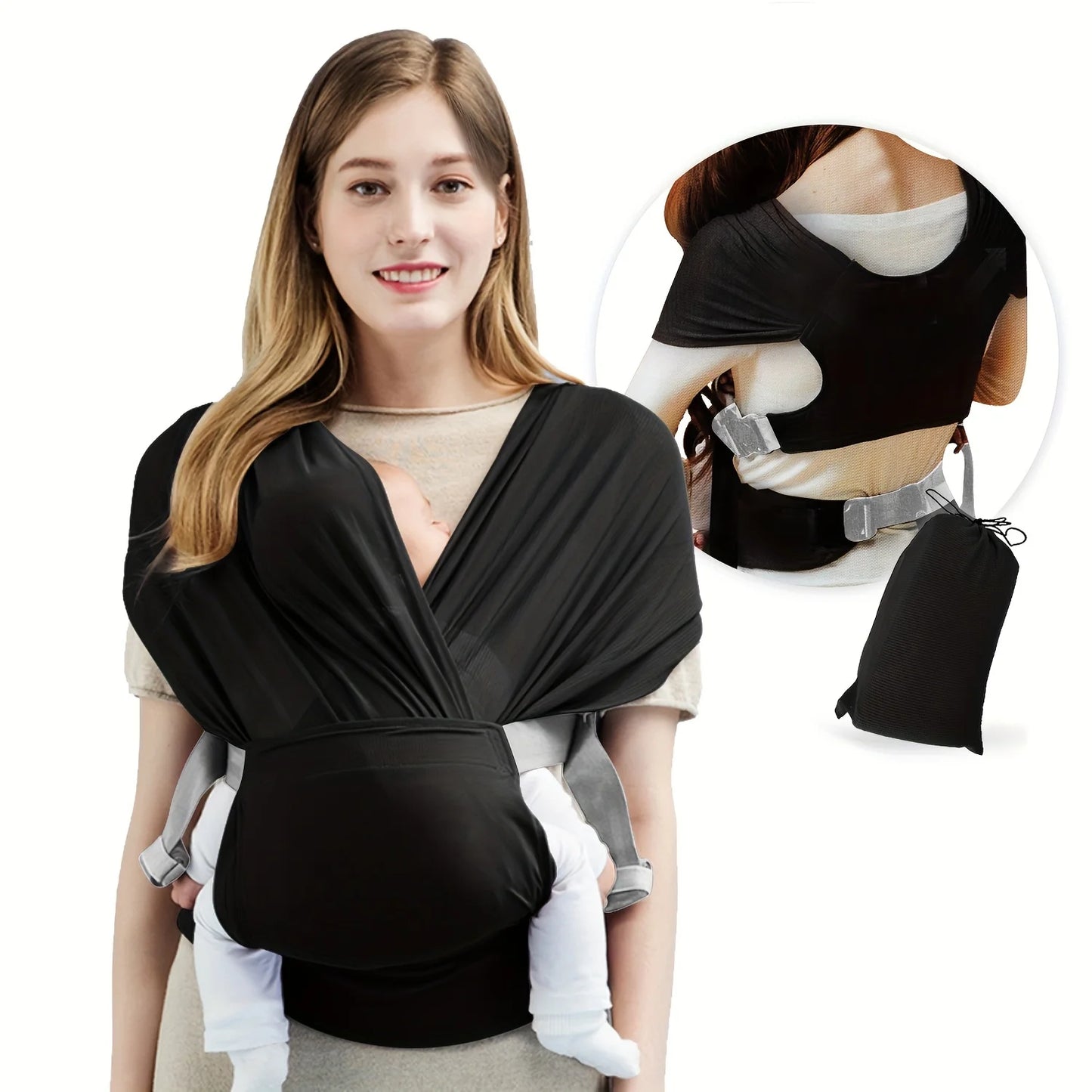 Wrap Baby Carrier Infant Sling Perfect for Newborn Babies and Children Up To 41 Lbs