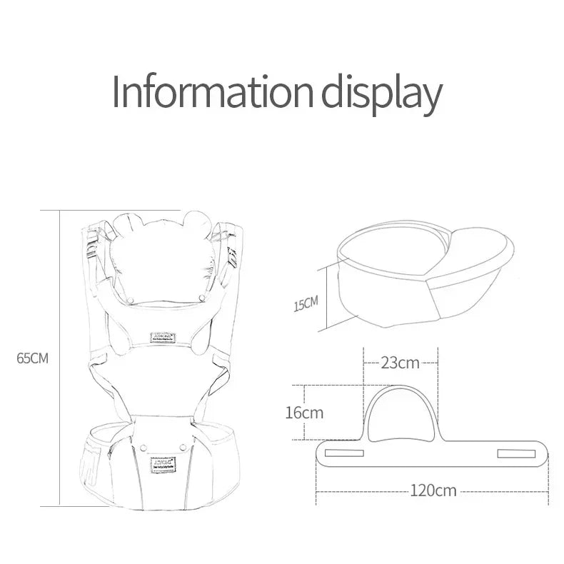 3 IN 1 Baby Hipseat Carrier Backpack Straps for Infant Toddler